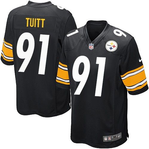 Nike Steelers #91 Stephon Tuitt Black Team Color Youth Stitched NFL Elite Jersey
